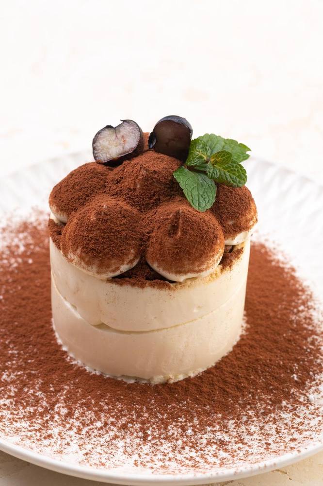 Tiramisù dusted with cocoa